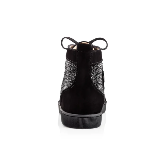 Louis Strass – Zapatillas – Ante de becerro y strass – Negro – Hombre