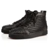 Louis – Zapatillas de caña alta – Piel de becerro y tachuelas – Negro – Hombre