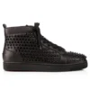 Louis – Zapatillas de caña alta – Piel de becerro y tachuelas – Negro – Hombre