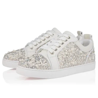 Louiseperla – Zapatillas – Satén crepé, piel de becerro, strass y perlas – Blanco – Mujer Louiseperla – Zapatillas – Satén crepé, piel de becerro, strass y perlas – Blanco – Mujer