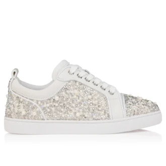 Louiseperla – Zapatillas – Satén crepé, piel de becerro, strass y perlas – Blanco – Mujer Louiseperla – Zapatillas – Satén crepé, piel de becerro, strass y perlas – Blanco – Mujer