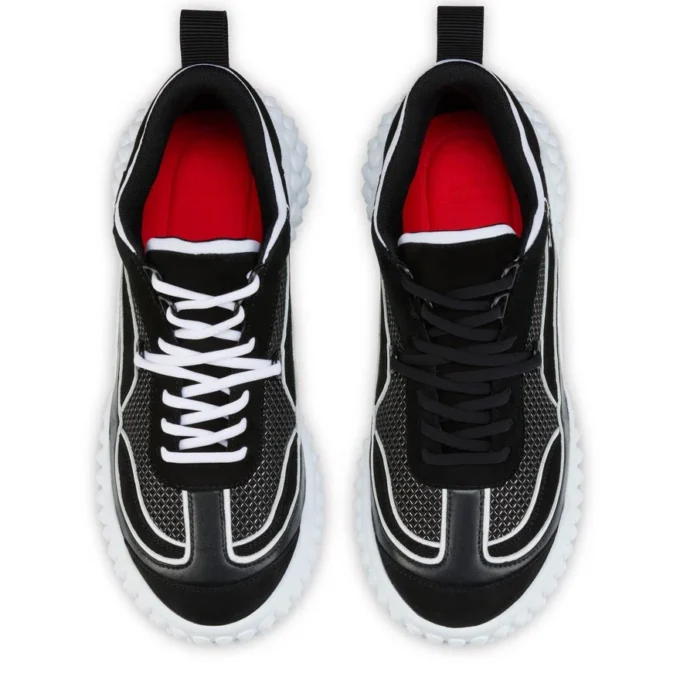 Mara – Zapatillas – Ante de ternero, piel de napa de cordero y malla – Negro – Mujer Mara – Zapatillas – Ante de ternero, piel de napa de cordero y malla – Negro – Mujer