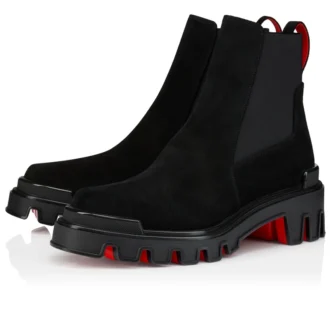 Marchacroche Dune – Botas bajas – Piel de becerro invertida – Negro – Hombre