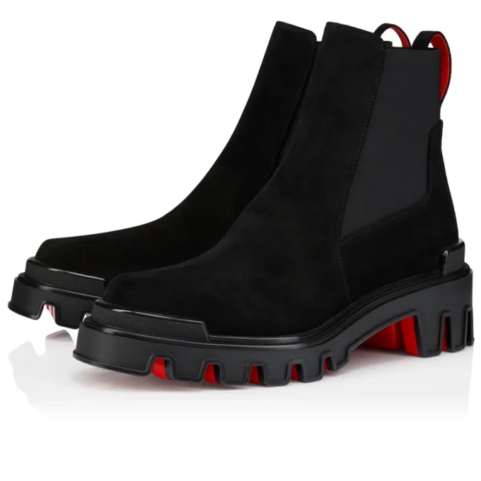 Marchacroche Dune – Botas bajas – Piel de becerro invertida – Negro – Hombre