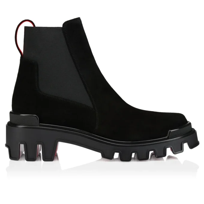 Marchacroche Dune – Botas bajas – Piel de becerro invertida – Negro – Hombre