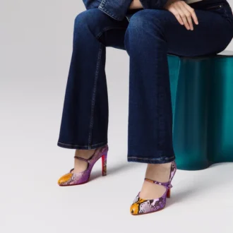 Mary Fannylove – Mary Janes de 100 mm – Piel de pitón degradada – Amarillo Rhapsody – Mujer