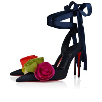 Mere Lachaise Lace up – Zapatos de tacón con tiras de 100 mm – Tafetán de seda y satén de crepé – Last Night – Mujer