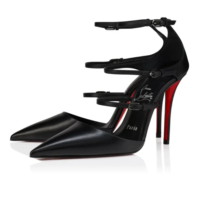 Milena – Zapatos de tacón con tiras de 100 mm – Piel de cabrito – Negro – Mujer Milena – Zapatos de tacón con tiras de 100 mm – Piel de cabrito – Negro – Mujer