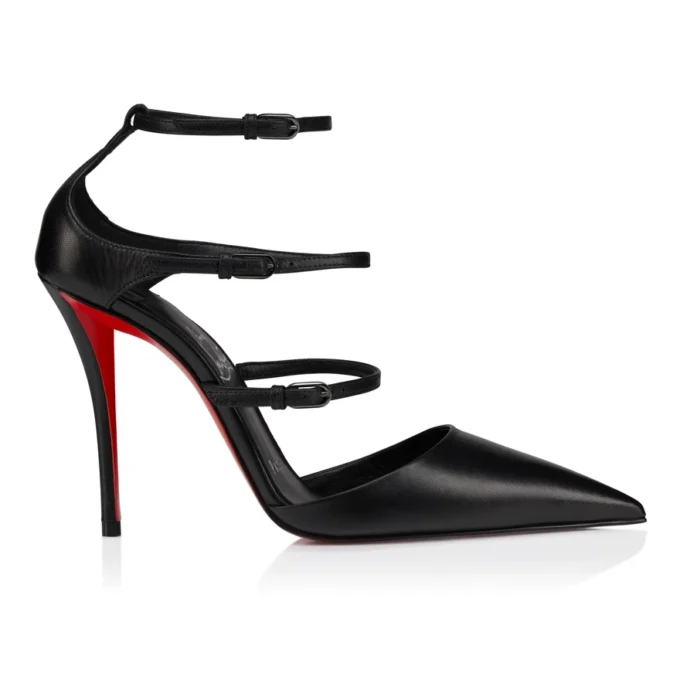 Milena – Zapatos de tacón con tiras de 100 mm – Piel de cabrito – Negro – Mujer Milena – Zapatos de tacón con tiras de 100 mm – Piel de cabrito – Negro – Mujer