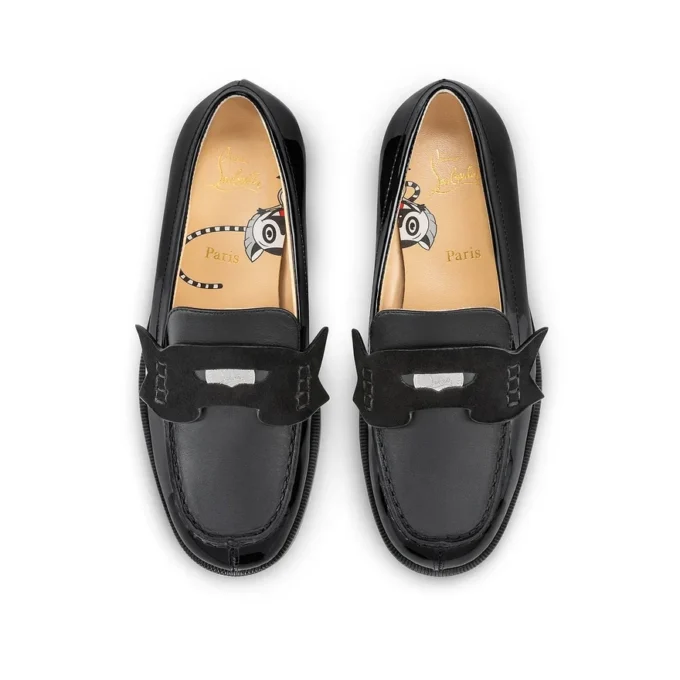 Mini Penny – Mocasines – Piel de becerro charol y gamuza – Negro – Niños