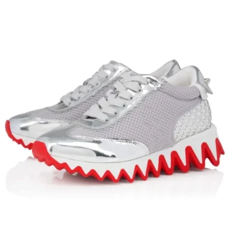 Mini Shark – Zapatillas deportivas – Piel de becerro – Plata – Niños