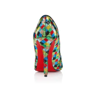 Miss Z Arlequin – Zapatos de tacón de 100 mm – Satén crepé bordado con micro-lentejuelas – Multicolor – Mujer