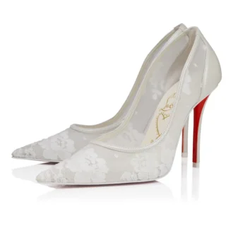 Miss Z Mesh – Zapatos de tacón de 100 mm – Malla y piel napa – Bianco – Mujer