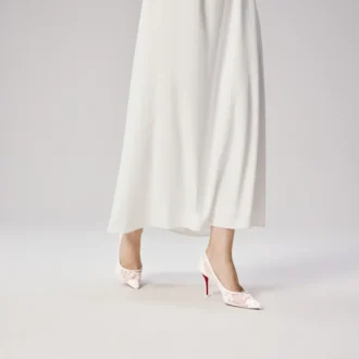 Miss Z Mesh – Zapatos de tacón de 80 mm – Malla y piel napa – Bianco – Mujer