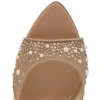 Miss Z Mule Degrasstrass Perla – Mules de 100 mm – Malla, piel napa y perlas – Blush – Mujer
