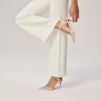 Miss Z Riviera Strass – Zapatos de tacón con tiras de 80 mm – Malla, piel napa y perlas – Bianco – Mujer Miss Z Riviera Strass – Zapatos de tacón con tiras de 80 mm – Malla, piel napa y perlas – Bianco – Mujer