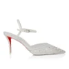Miss Z Riviera Strass – Zapatos de tacón con tiras de 80 mm – Malla, piel napa y perlas – Bianco – Mujer Miss Z Riviera Strass – Zapatos de tacón con tiras de 80 mm – Malla, piel napa y perlas – Bianco – Mujer
