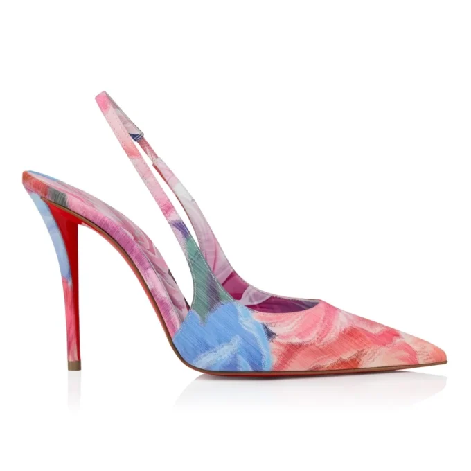 Miss Z Sling Back – Zapatos de tacón con talón abierto de 100 mm – Tejido chino estampado con peonías – Multicolor – Mujer Miss Z Sling Back – Zapatos de tacón con talón abierto de 100 mm – Tejido chino estampado con peonías – Multicolor – Mujer