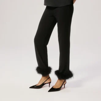 Miss Z Sling Back – Zapatos de tacón con talón abierto de 60 mm – Piel de becerro charol – Negro – Mujer