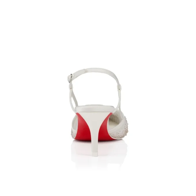 Miss Z Sling Sparkling – Zapatos de tacón con talón abierto de 60 mm – Malla y strass – Versión marfil – Mujer