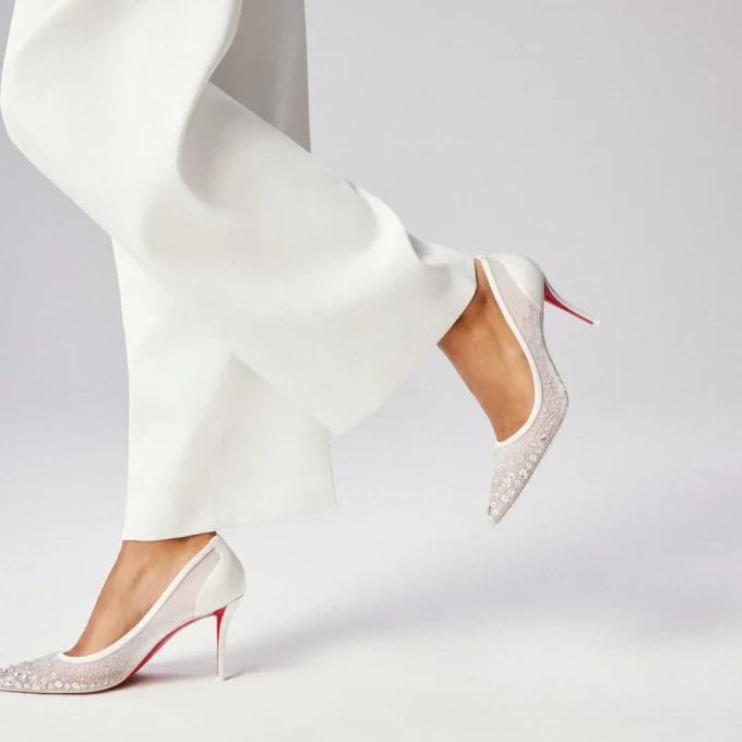 Miss Z Sparkling – Zapatos de tacón de 80 mm – Malla y strass – Versión marfil – Mujer
