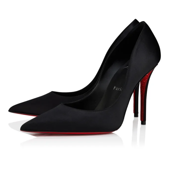 Miss Z Suola Strass – Zapatos de tacón de 100 mm – Satén crepé – Negro – Mujer Miss Z Suola Strass – Zapatos de tacón de 100 mm – Satén crepé – Negro – Mujer