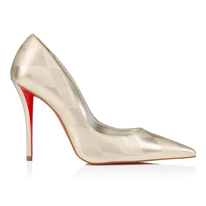 Miss Z – Zapatos de tacón de 100 mm – Piel de cordero napa laminada con diseño en forma de diamante – Platino Chiaro – Mujer Miss Z – Zapatos de tacón de 100 mm – Piel de cordero napa laminada con diseño en forma de diamante – Platino Chiaro – Mujer