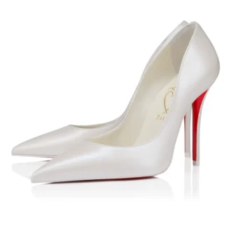 Miss Z – Zapatos de tacón de 100 mm – Piel napa nacarada – Bianco – Mujer