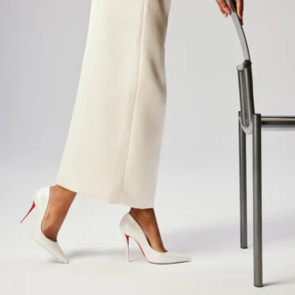 Miss Z – Zapatos de tacón de 100 mm – Piel napa nacarada – Bianco – Mujer