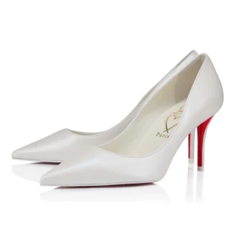 Miss Z – Zapatos de tacón de 80 mm – Piel napa nacarada – Bianco – Mujer