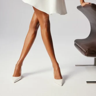 Miss Z – Zapatos de tacón de 80 mm – Piel napa nacarada – Bianco – Mujer