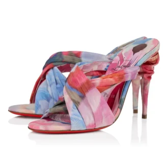 Mule Affabula – Mules de 100 mm – Tejido chino estampado con peonías – Multicolor – Mujer