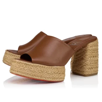 Mule Calakala – Mules de 85 mm – Piel de cordero napa – Cuoio – Mujer