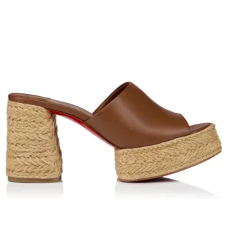 Mule Calakala – Mules de 85 mm – Piel de cordero napa – Cuoio – Mujer