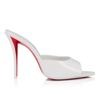 Mule Miss Z – Mules de 100 mm – Piel de becerro charol – Bianco – Mujer
