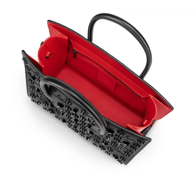 Paloma mediana – Bolso de Asa Superior – Piel de becerro granulada y tachuelas Loubinthesky – Negro Paloma mediana – Bolso de Asa Superior – Piel de becerro granulada y tachuelas Loubinthesky – Negro