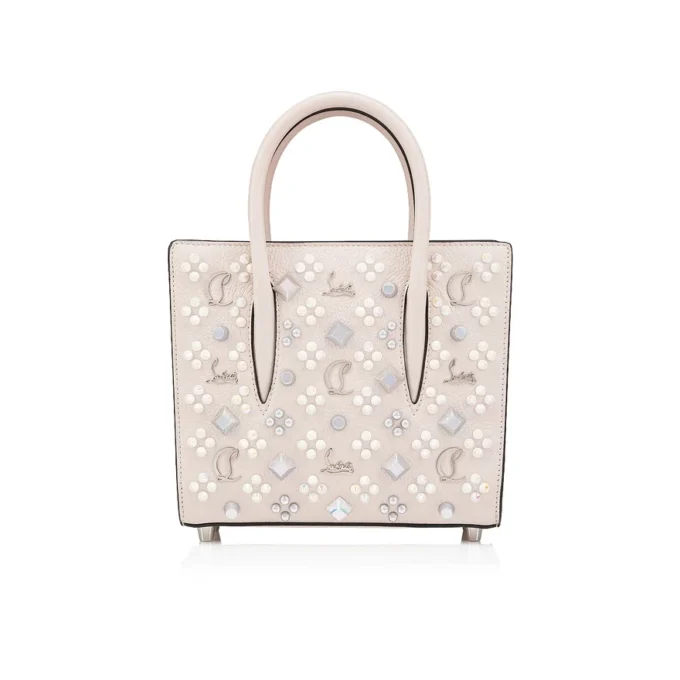 Paloma Mini – Bolsos de Asa Superior – Piel de becerro granulada y tachuelas Loubinthesky – Leche Paloma Mini – Bolsos de Asa Superior – Piel de becerro granulada y tachuelas Loubinthesky – Leche