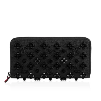 Panettone – Cartera – Piel de becerro granulada y tachuelas Loubinthesky – Negro