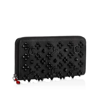 Panettone – Cartera – Piel de becerro granulada y tachuelas Loubinthesky – Negro