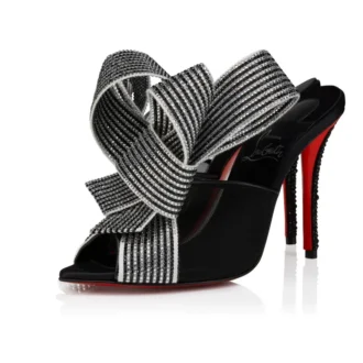 Pellicola – Sandalias de 100 mm – Piel de cordero napa, satén crepé y malla – Negro – Mujer Pellicola – Sandalias de 100 mm – Piel de cordero napa, satén crepé y malla – Negro – Mujer