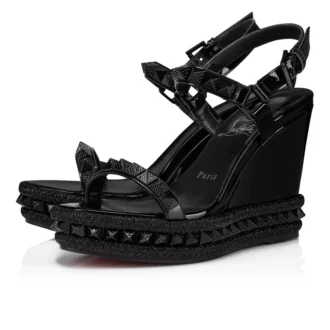 Pyraclou – Alpargatas de 110 mm – Charol de becerro – Negro – Mujer