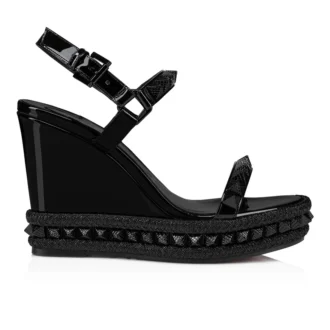 Pyraclou – Alpargatas de 110 mm – Charol de becerro – Negro – Mujer