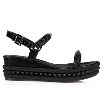 Pyraclou – Alpargatas de 60 mm – Charol de becerro – Negro – Mujer