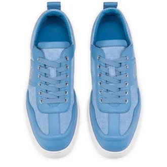 Retero – Zapatillas – Piel de becerro y lona – Ceruleo – Hombre