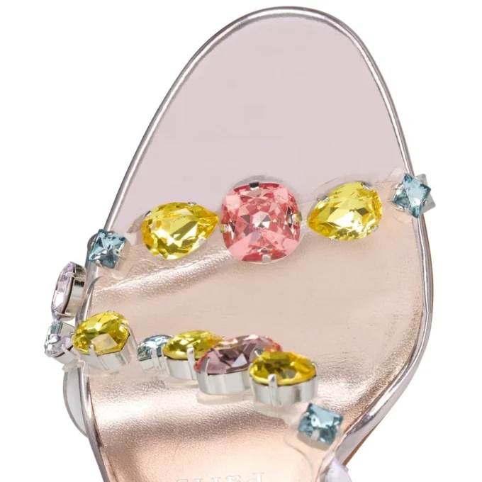Rosa Z Jewel – Sandalias de 100 mm – TPU, strass y piel de becerro laminada – Leche – Mujer Rosa Z Jewel – Sandalias de 100 mm – TPU, strass y piel de becerro laminada – Leche – Mujer