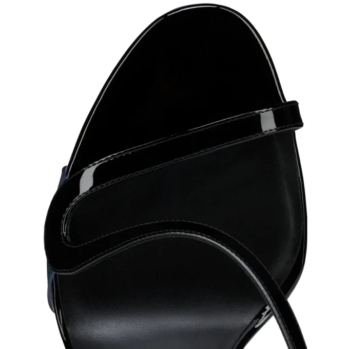 Rosa Z – Sandalias de 100 mm – Piel de becerro charol – Negro – Mujer Rosa Z – Sandalias de 100 mm – Piel de becerro charol – Negro – Mujer