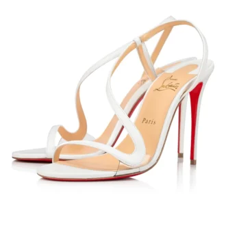 Rosalie – Sandalias de 99 mm – Cuero y PVC – Blanco – Mujer