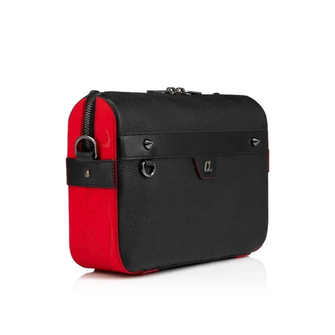 Ruisbuddy – Bolso tipo mensajero – Piel de becerro granulada y goma – Negro
