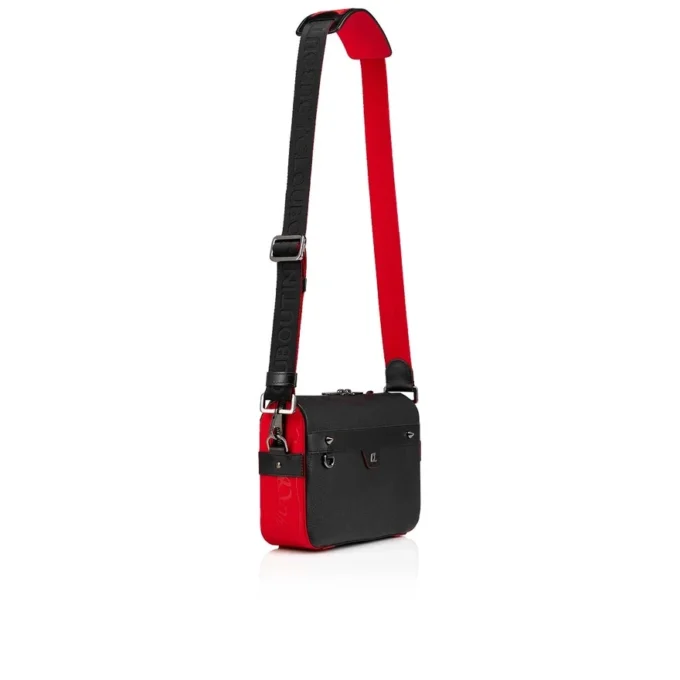 Ruisbuddy – Bolso tipo mensajero – Piel de becerro granulada y goma – Negro