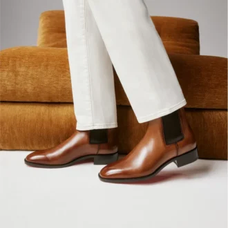Samson – Botas – Piel de becerro patinada – Havane – Hombre